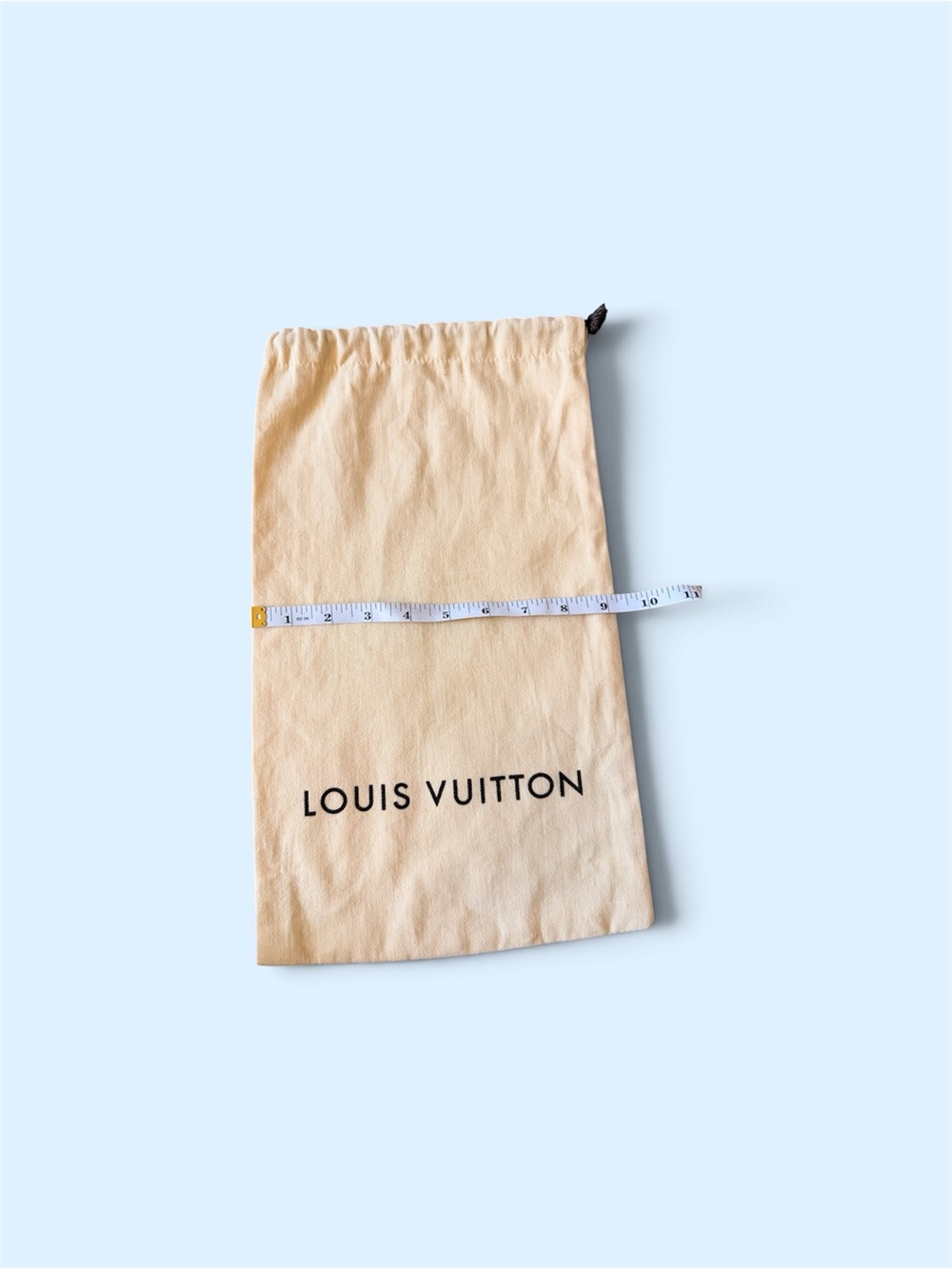 Louis Vuitton Cream Dust Bag with Black Logo